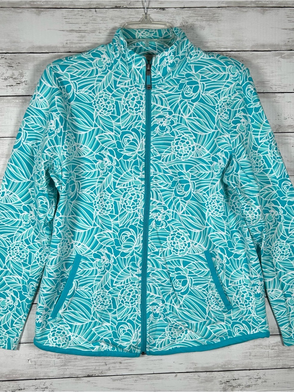 Talbots Tropical Cotton Spandex Athleisure Active Jacket M